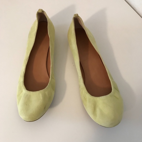 yellow suede flats
